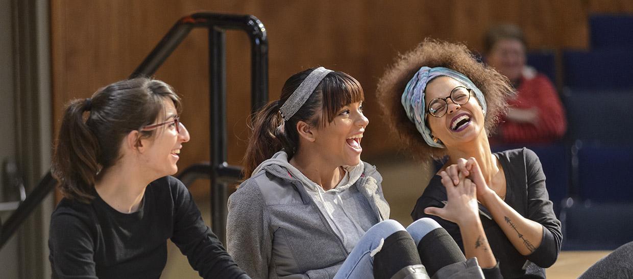 Students laughing in the Campus Center